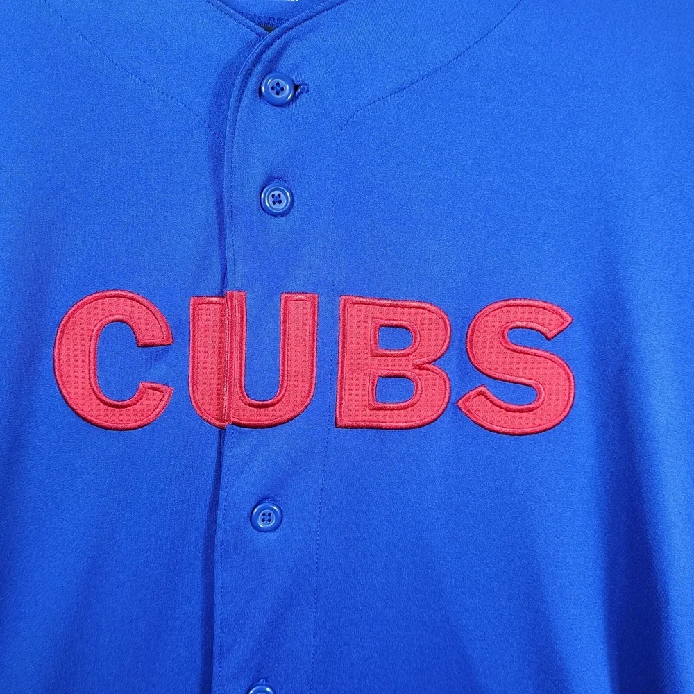 MLB TX3 Cool Chicago Cubs Blue Red Short Sleeve Baseball‎ Jersey XL